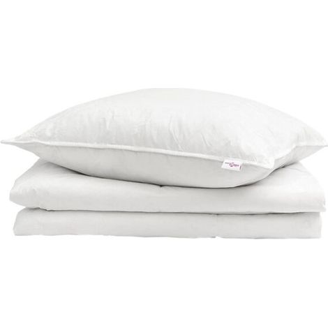 Ensemble de couette d'été simple en duvet (taie d'oreiller incluse), ensemble 2 pièces, blanc, duvet de canard.