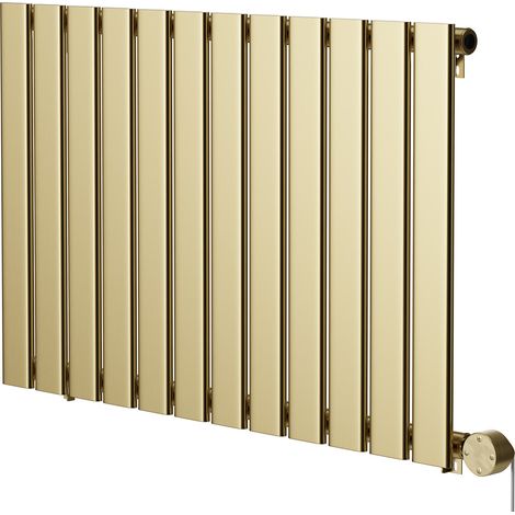 Hudson Colore Brushed Brass 600mm x 908mm Horizontal Digital Thermostatic Electric Single Panel Radiator (1/5)