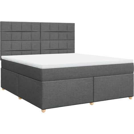 Maison Exclusive - Giroletto a Molle con Materasso Grigio Scuro 180x200 cm Tessuto