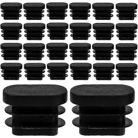 Protections pour meubles, embouts ovales en plastique noir pour pieds de table et de chaise, adaptés aux propriétaires de meubles, 30 pièces par paquet. (1/5)