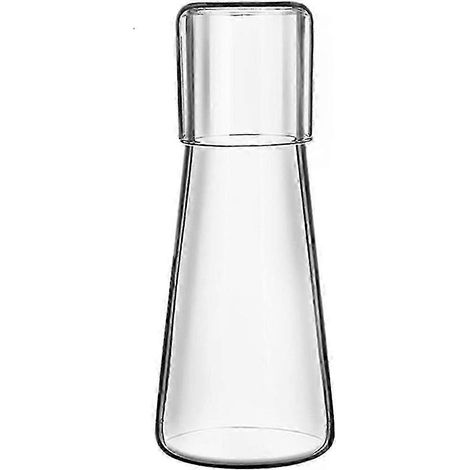 Carafe à eau transparente avec verre pour table de chevet, carafe à eau de nuit avec verre. (1/5)