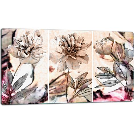 Tagliere della lastra di vetro 52x30 fiori (1/5)