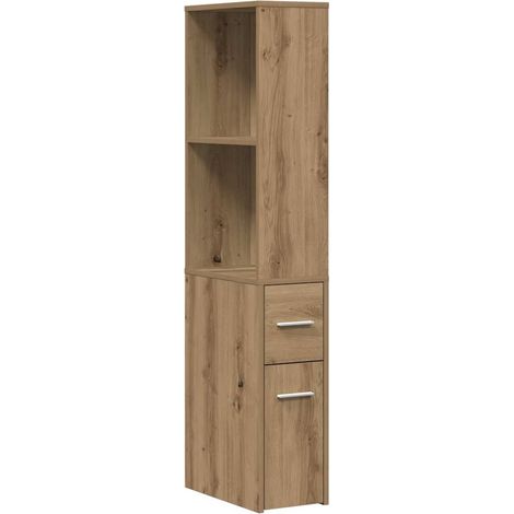 Maison Exclusive - Mobile da Bagno Stretto con Ruote Rovere Artigianale Truciolato