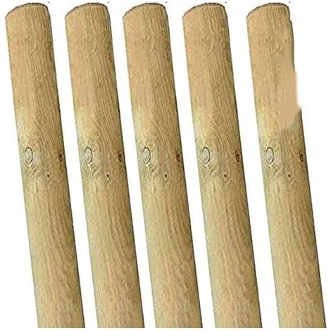 Suinga – Lot de 5 tuteurs en bois 150 cm – Poteaux traités autoclave – Diamètre 8 cm – Support pour arbres vigoureux – Construction de clôtures (1/3)
