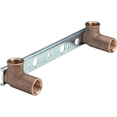 Viega Unidad de montaje Gemini, Rp1 1/2, Rp2 1/2, L 45 bronce rojo, acero cincado Modelo 94478, 124892