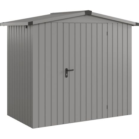 Hörmann Ecostar Metall-Gerätehaus "Euroline Trend" mit Satteldach ESD 3, graualuminium, 214 x 118 cm, 1-flüglige Tür