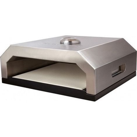 Four à pizza en acier inoxydable 35x40x15 cm – Pierre à pizza amovible 12 mm – Double cavité isolante – Cuisson rapide 5 min – La Hacienda