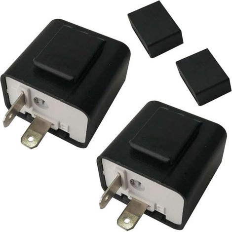 2 Pcs 12V 2 Pin Flasher Relay,LED Turn Signal Flasher Relay,Motorcycle Adjustable Indicator Relays,Turn Signal Indicator Relays for Motorcycle, Motorbike, Scooter,No Hyper Flash,Tool-Free Installation (1/5)