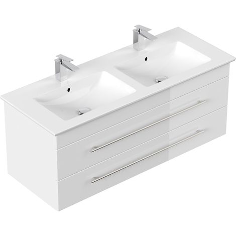 Badmöbel mit Villeroy und Boch Venticello Waschbecken 130 cm Doppel Weiss (1/5)