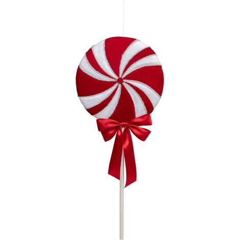 Déco de Noël Sucette Sucre d'orge avec noeud satin H 80 cm - Feeric Christmas (1/2)