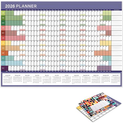 Calendrier créatif et minimaliste - Affiche bleue tibétaine 2026 (1/5)