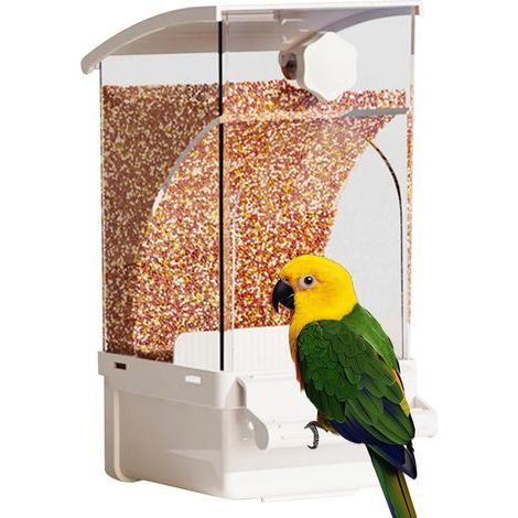 Automatischer Käfigfutterautomat, Vogelfutterspender, dekorative Käfigaccessoires für Volieren, Zubehör für Wellensittiche, Nymphensittiche, Kanarienvögel, Kakadus, Sittiche (1/5)