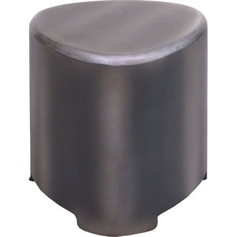 Tabouret HWC-L74 - Tabouret en bois - bois certifié MVG Industrial - aspect métal brossé (1/5)