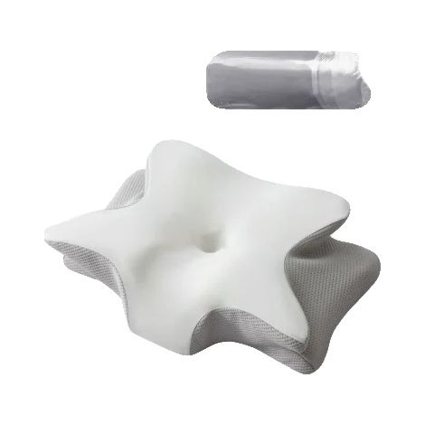 Almohada cervical de espuma viscoelástica, soporte ergonómico, sueño confortable, roja, 32x62cm-a (1/2)