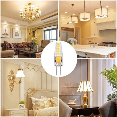 Lot de 5 ampoules LED G4 Blanc naturel 6000K AC/DC 12V 3W 210LM remplacement g4 20w halogène Pas de variateur Pas de scintillement (1/4)