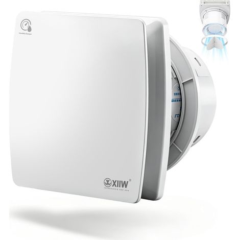 100mm Extracteur d'Air VMC Salle de Bain Hygroréglable et Minuterie 12W 95m³/h 34dB IPX4, Clapet Anti-Retour, Silencieux Ventilateur Salle de Bain, Cave WC et Cuisine, Mural (1/5)