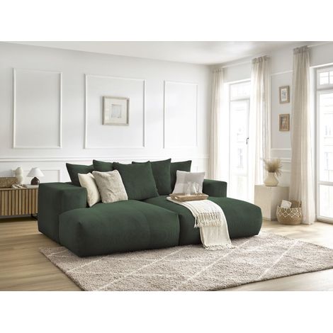 BOBOCHIC - Canapé droit fixe 4 places VOLTAIRE assise profonde   Vert (1/5)