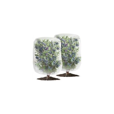 Set di due retine bianche anti-insetti e anti-uccelli (1,5 x 0,8 metri) con coulisse, adatte alla protezione delle piante. - Crezuo