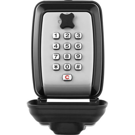 Boîte à clés murale avec clavier à 9 chiffres et code réinitialisable, grande capacité, antirouille/étanche, pour la maison, l'extérieur (1/5)