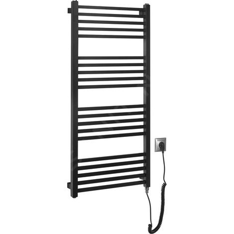 Sapho Metro-E - Sèche-serviettes 50x106 cm, 400 W, noir mat ME410B (1/3)