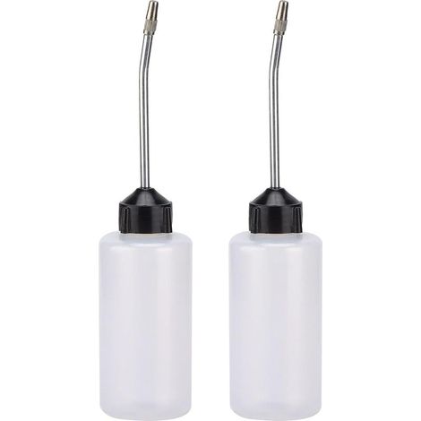 2 Burette à huile, Plastique, 120ml, Bec long métal, Précision, Machine à coudre, Moteur, Vélo (1/5)