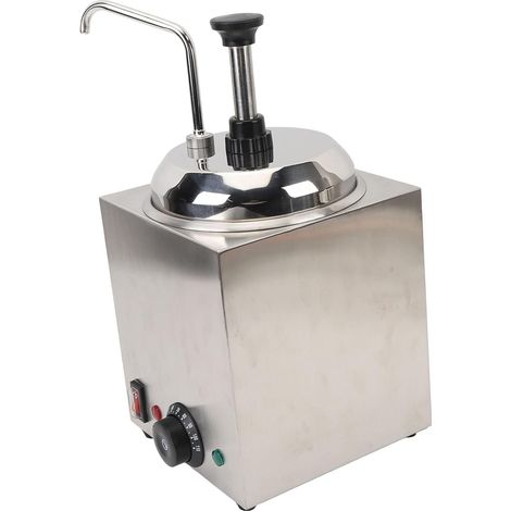 Distributeur de Fromage électrique Distributeur de Chauffe-fromage avec Pompe Rotation à 360 Degrés Température Réglable 30-100 ℃ Réchauffeur de Fudge Chaud en Acier Inoxy (Prise UE 220V) (1/5)
