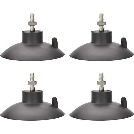 Lot de 4 pieds à ventouse avec vis pour coupe-frites industriels et commerciaux (noir) (1/4)