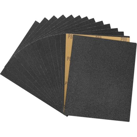 Schleifpapier, Körnung 80, zum Polieren von Metall, Holz und Autos, 15 Stück, 230 x 280 mm (1/4)
