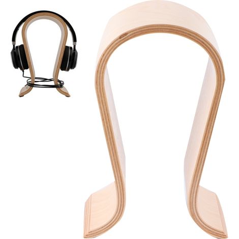 Support mural en bois pour casque audio, présentoir pour casque audio, organisateur de bureau (1/5)