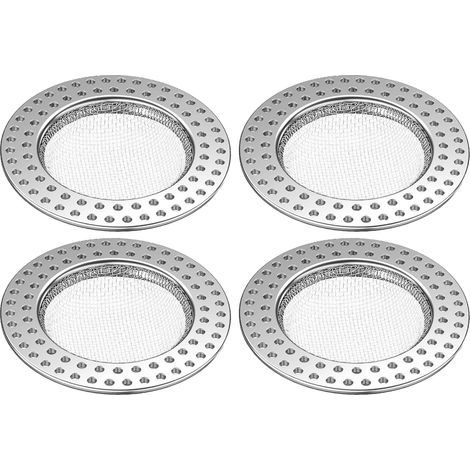 Kitchen Sink Strainer Set of 4, Stainless Steel Anti-Clogging Food Catcher Basket for Bathroom Sink Shower Hair Strainer (Outer Diameter 78mm) (1/5)