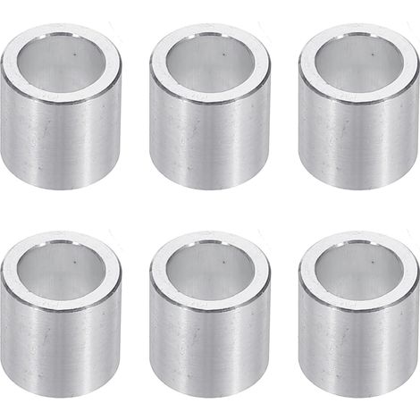 Rondelles en Aluminium M8, 6pcs Entretoise Métallique à Vis Ronde, Rondelle Plate pour Vis Tige Écrous Boulons, Bague d'Écartement en Métal 8.2mm ID x 12mm OD x 12mm Hauteur (1/5)