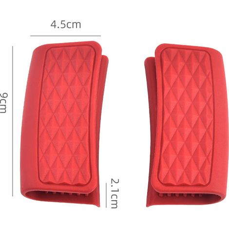 Gants en caoutchouc pour pots d'extrémité, coussin d'isolation, pot résistant à la chaleur, pot à pince d'oreille (rouge) (1/4)