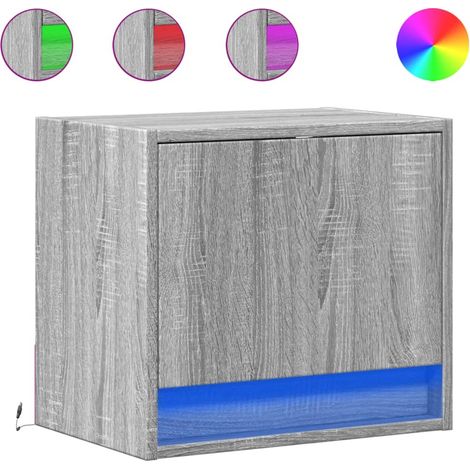 Maison Exclusive - Wand-Nachttische mit LED-Leuchten 2 Stk. Grau