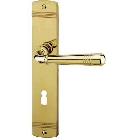 Alpertec BB-Langschildgarnitur Sale Messing gold abgerundet Beschläge