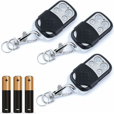 ZVD – Télécommande universelle pour portail – Fréquence 433,92 MHz – Programmable pour 4 codes – Design compact en ABS – Lot de 3 pièces (1/5)