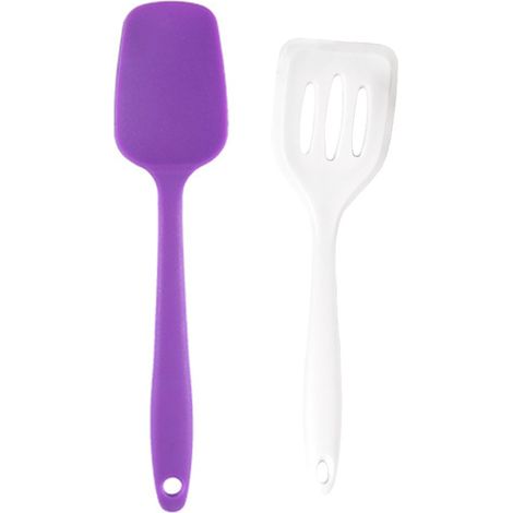 Ensemble Ustensiles Cuisine - Outils Silicone Spatule - Resistance Haute Temperature - Usage Quotidien - Lot De 2 (1/5)