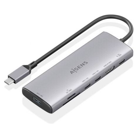 Aisens Usb-C Dock 7 En 1, Usb-C A 1xhdmi, 1xusb-A 10g, 2xusb-C 10g, 1xsd, 1xmicro Sd, 1xusb-C Pd 100w