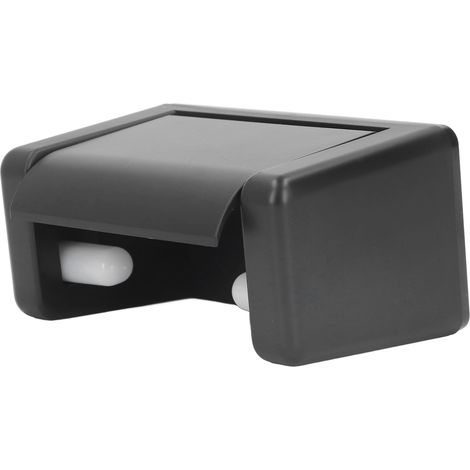 Porte-rouleau de papier toilette mural en plastique noir auto-adhésif, sans perçage, pour salle de bain et cuisine. (1/5)