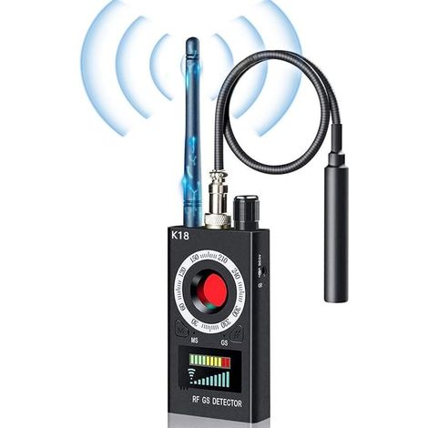 Détecteur Anti Camera Espion,K18 Détecteur de Mini Camera Espion sans Fil, Detecteur Micro Espion, GSM Finder Radio Scanner Alarme De Signal sans Fil (1/5)