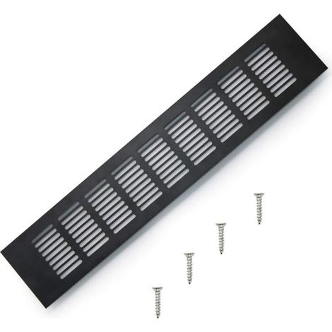 Einbau-Lüftungsgitter aus Aluminium, 400 mm Winkel-Lüftungsgitter zur Belüftung von Schränken und Schlafzimmern (schwarz)  FLITI (1/4)