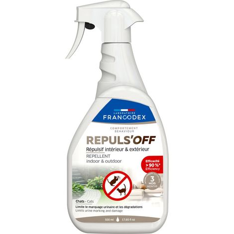 Répulsif Intérieur et Extérieur 500 ml pour chats - Francodex (1/5)