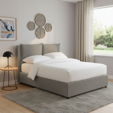 Letto Singolo Todmorden, Sfoderabile, Contenitore Made in Italy, Grigio Cenere (1/5)