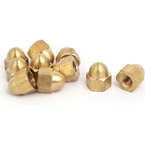 10pcs M6 Écrou borgne Filetage Femelle DIN1587 Dôme Cap Tête Hex Laiton Ton (1/3)