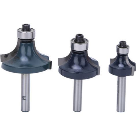 3pcs coin autour du routeur Bit 1/4 de pouce avec un fraitement de bourse du bois (1/5)