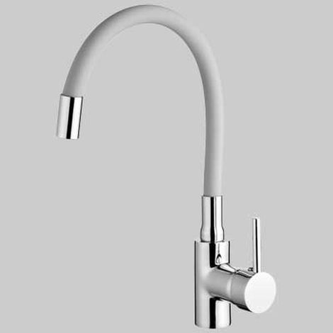 MONOCOMANDO LAVELLO MALDIVE CANNA IN GOMMA FLESSIBILE - Grigio
