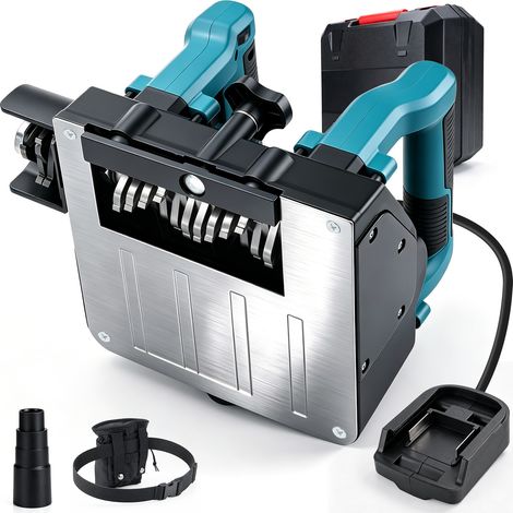 1600W Raboteuse Murale Électrique 1000-4000tr/min 6 Vitesses Profondeur Réglable 0‑4 mm Fraiseuse à Béton Rouleau Latéral Système d’aspiration de Poussière Sans Batterie pour Rénovation Murs Plâtre et (1/5)
