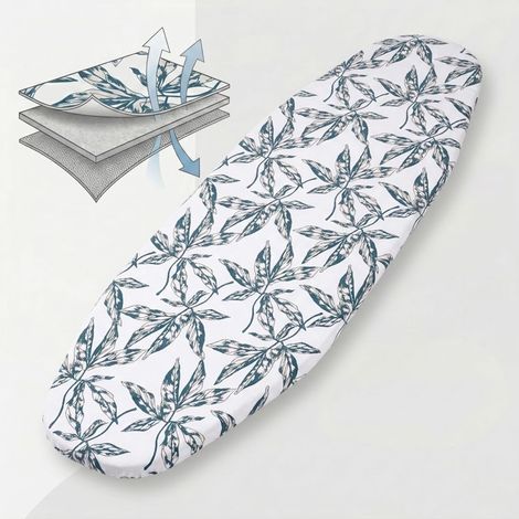 Housse de planche à repasser 165 x 65 cm - Taille XXL - Élastique - Avec dessus en coton et rembourrage en feutre de 6 mm d'épaisseur (1/5)