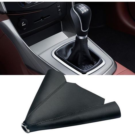 Soufflet Levier de Vitesse pour Voiture,Soufflet Levier de Vitesse,Housse de Vitesse accessoire spécifique En Cuir PU pour Voiture,de Voitures à Transmission Manuelle et Automatique(Noir) (1/5)