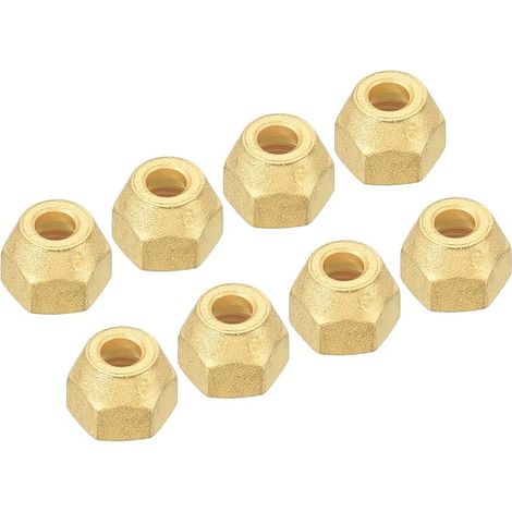 8 Pack 1/4 SAE Thread Brass Flare Cap Matte Surface (1/5)