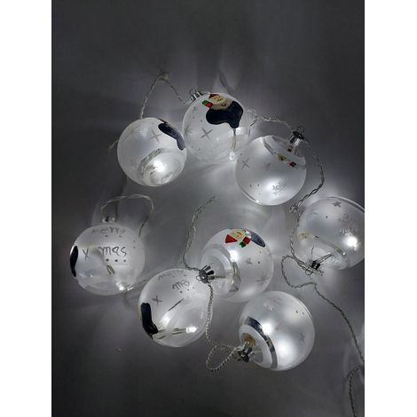 LED Lichterkette aus Glas-Weihnachtskugeln Weihnachtsbeleuchtung Weihnachtsdeko - Merry X Mas (1/5)